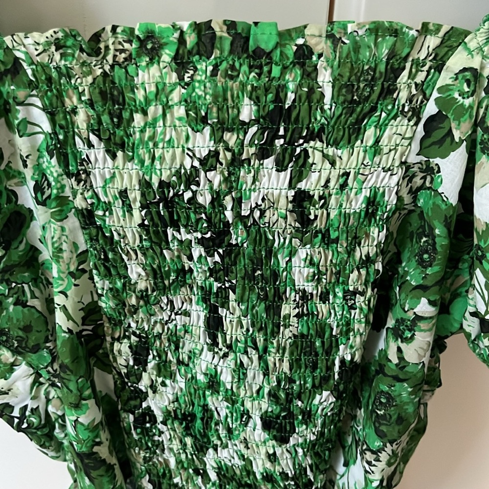 Mango Ruched Floral Print Top Size S - Picture 7 of 7